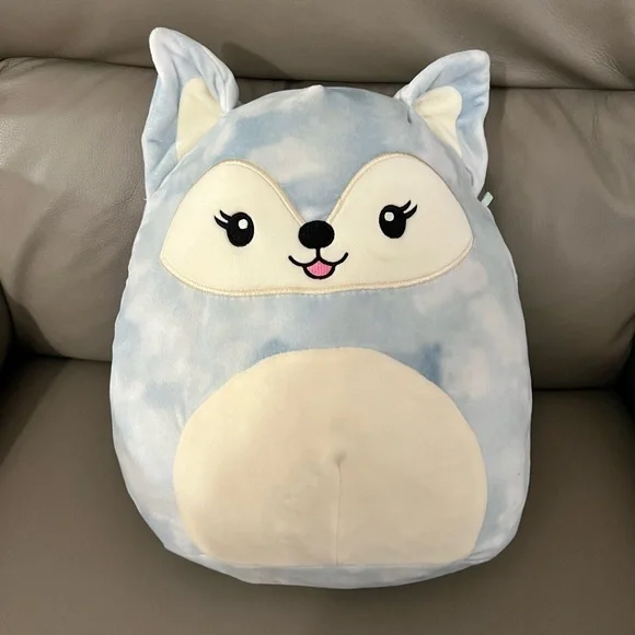 Squishmallow 12” Adorable RARE FALDETTE Blue and Cream Fox Plush