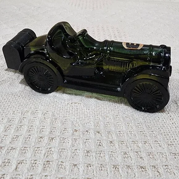 Vintage Avon ROADSTER Green Collectors Car No Label Full Glass Green Bottle
