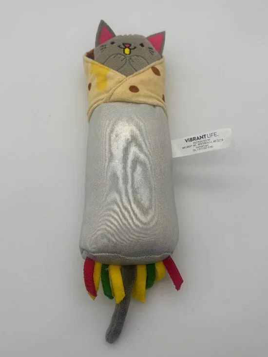 Vibrant Life Cat Toy Burrito Play Stuffed Toy For Kitty, Crinkle sound