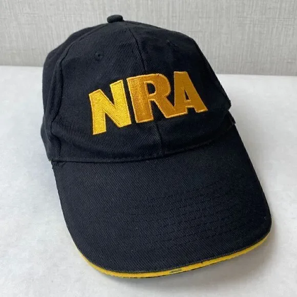 NRA Hat Ballcap Cap Black Yellow Adult Adjustable National Rifle Association