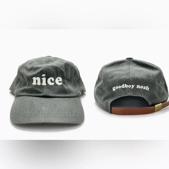 NWT Goodboy Noah “Nice” Hat Gray Dad Cap Adjustable