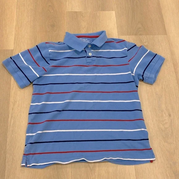 The Children's Place Blue Striped Polo L 10-12 Boys