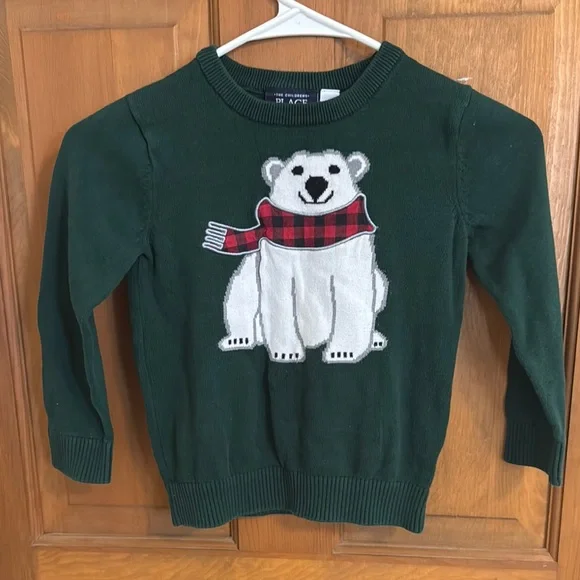 The Children's Place Green and White Winter Sweater
