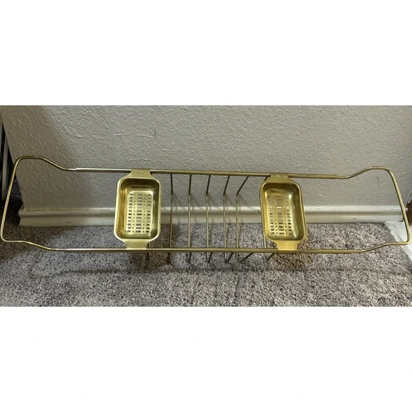 Brass Vintage Bathtub Caddy Tray - Brass Made In Taiwan.