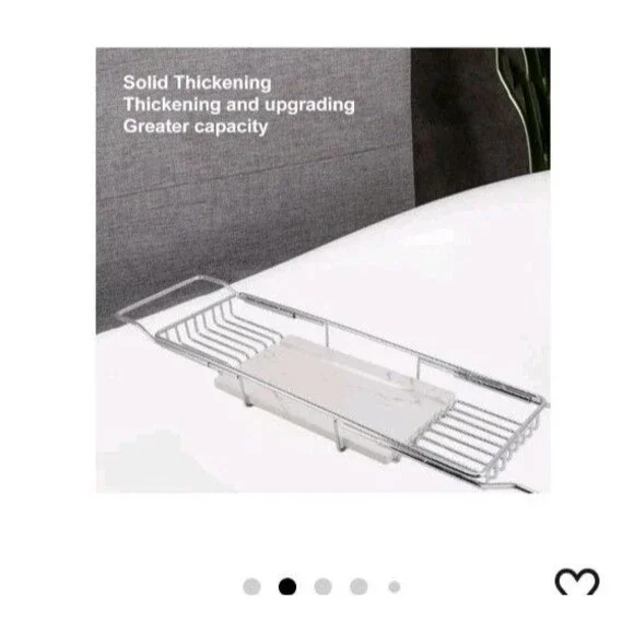 Expandable Stainless Steel/Marble Bathtub Caddy Tray, European Style,...