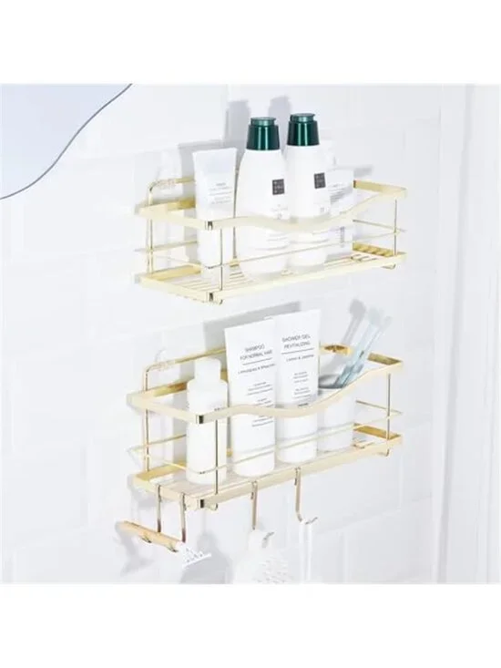 Stainless Steel Shower Caddy Adhesive Wall Shelf Organizer Rustproof Storage