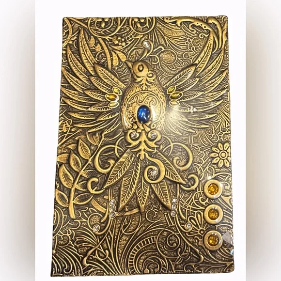 Faux-Leather Gold Phoenix Embossed Notebook Journal 200 Pages New with Tag