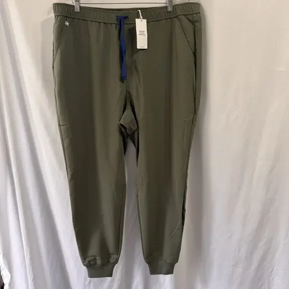FIGS Scrub Pants Mens 2XL Short Tansen Jogger Green Slim Fit Technical Medical