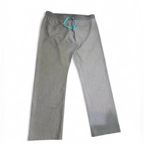 Figs Men's Charcoal Sweatpants with Teal Drawstring XL/T