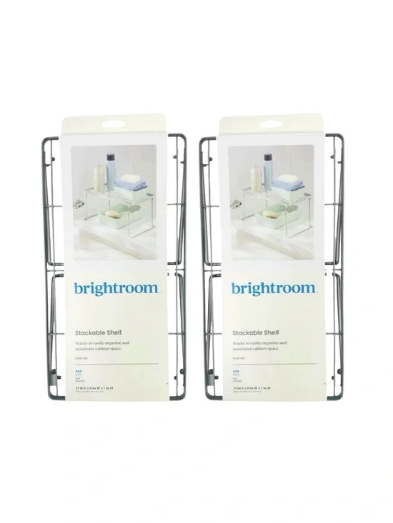 Brightroom Stackable Shelf - 15” x 8” x 7” - Set of 2 - No Assembly Required
