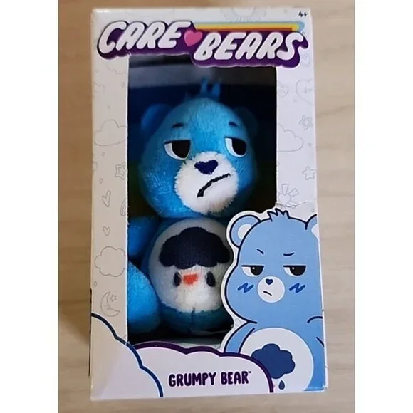 NEW, Care Bears GRUMPY Bear BLUE Micro Mini 3” Plush Stuffed Animal Basic Fun