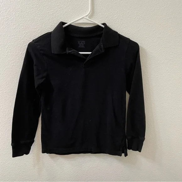 The children’s place rugby shirt black boys medium