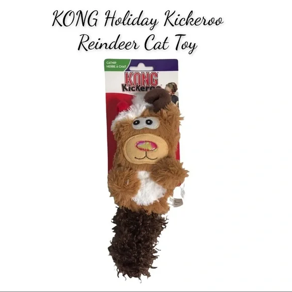 NWT KONG Holiday Kickeroo Reindeer Cat Toy