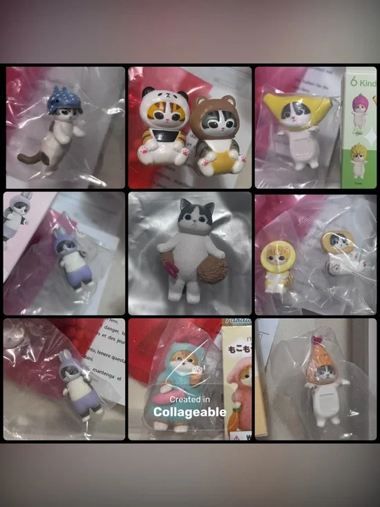 Various Mofusand figurines and Hippers