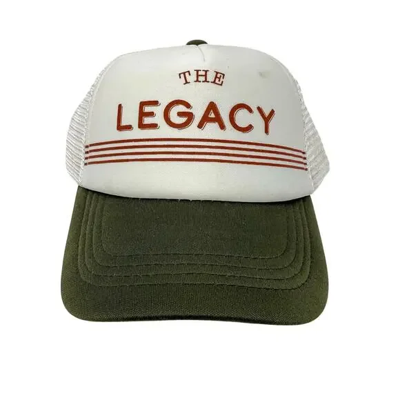 The Legacy Trucker Hat Green White Mesh Back Retro Style New Without Tags