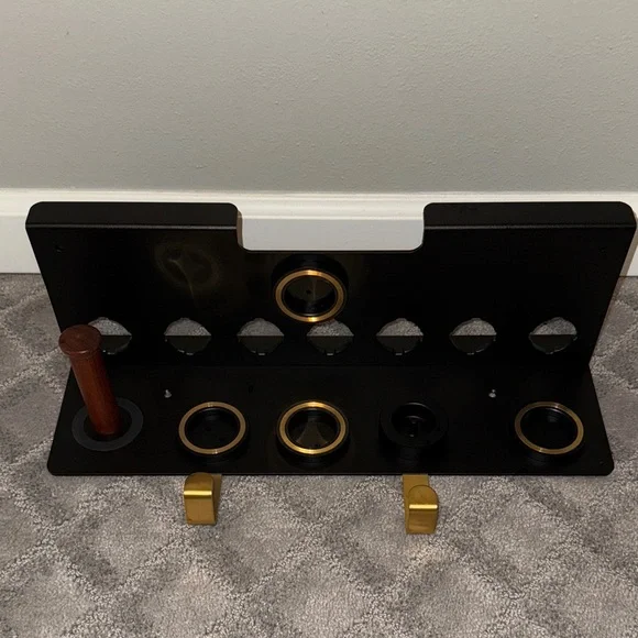 Black and Gold Wall-Mounted Rack