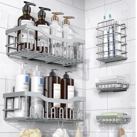 New - Rustproof Stainless Steel Silver Shower Caddy