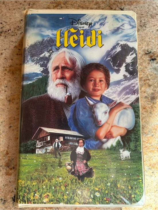 Walt Disney Home Video Presents “HEIDI” VHS Released in 1994. Clamshell Case.