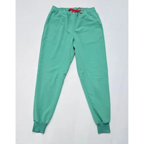 FIGS Tansen Jogger Scrub Pants Mens Medium Surgical Green Red Tie MXXSW2004