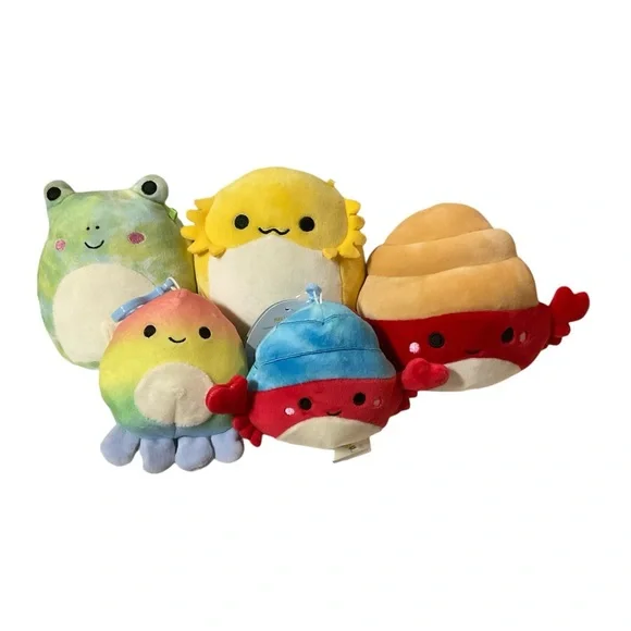 Squishmallows Bundle Lanai Frog Bertwin Bearded Dragon Indie Hermit Crab Elodie
