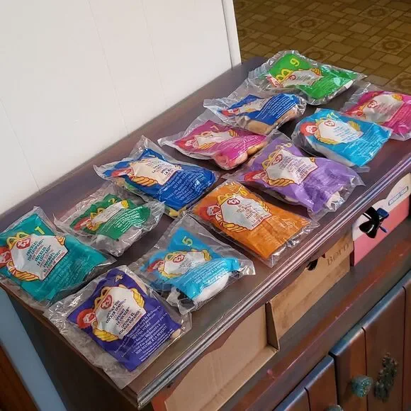 Vintage Complete Set of 12 Sealed McDonalds Teeny Beanie Babies (1999)