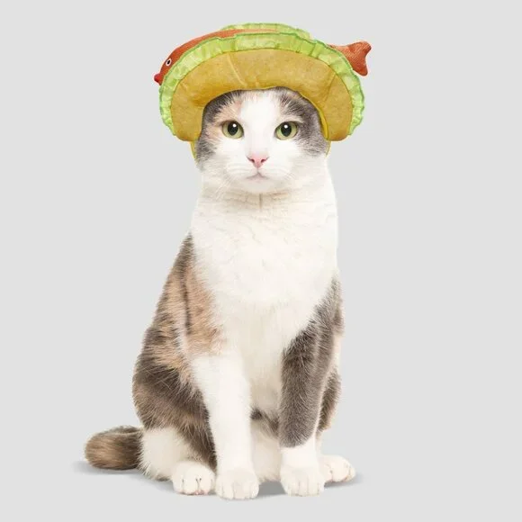 Hyde and EEK! Boutique Pet Cat Fish Taco Hat Costume Accessory - One Size
