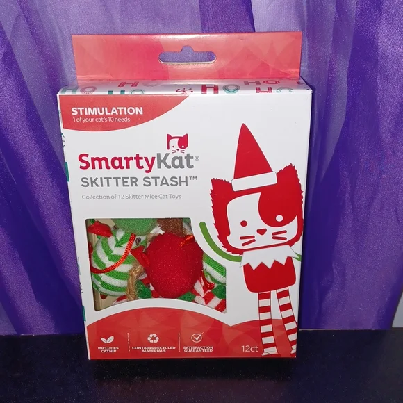 New SmartyKat Skitter Stash 12 Catnip Mice