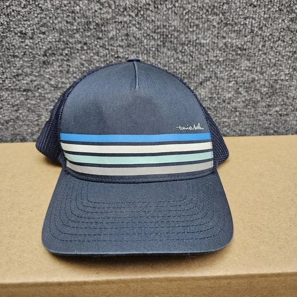 Travis Mathew Golf Hat Hoover Trucker Navy Snap Back Adjustable