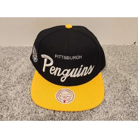 Mitchell & Ness Pittsburgh Penguins Hockey NHL Adjustable Snapback Hat Cap NEW