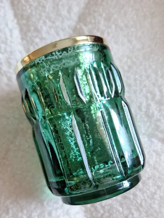 NWT Opalhouse Gold & Emerald Green Mercury Glass Toothbrush Holder