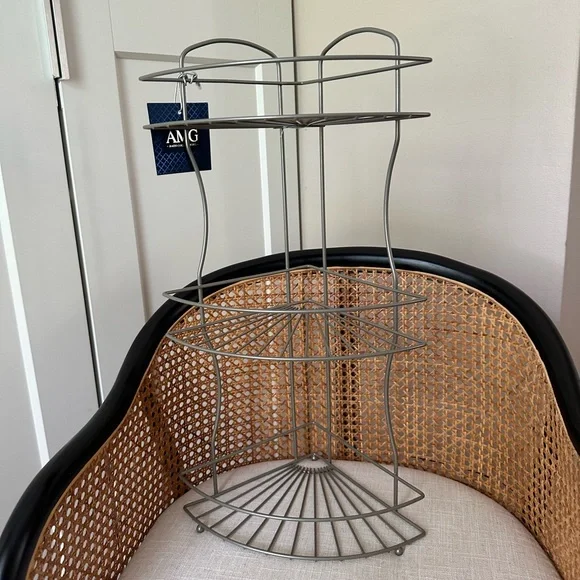 Brushed silver 3 Tier Corner Bathroom Organizer