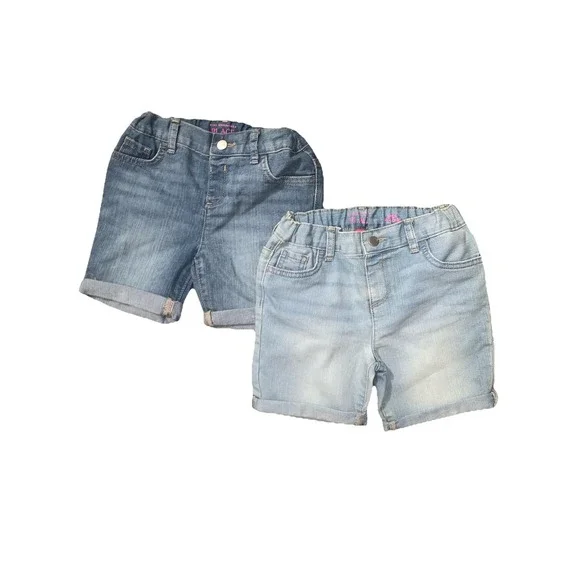 The Children's Place Girl's 5T Jean Shorts Toddler 2 Pack Denim Midi‎ Long Snap