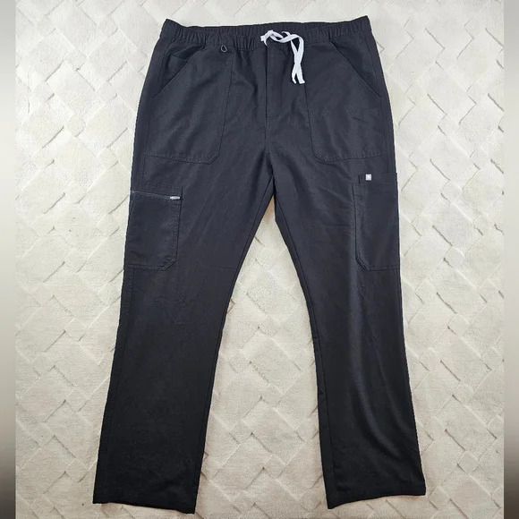 Figs Cairo Cargo Scrub Pants Mens 2XL Black Medical Nurse Wear