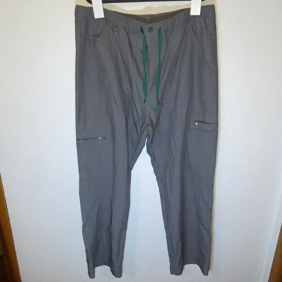 FIGS Scrub Pants XL Extra Large Technical Collection Gray Draw String Inseam 30‎