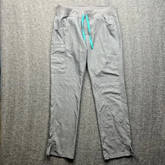 FIGS Scrub Pants Mens Medium Tall Gray Pockets Drawstring T21004T