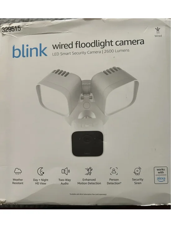 Blink Wired Floodlight Camera LED Smart Security Camera 2600 Lumens