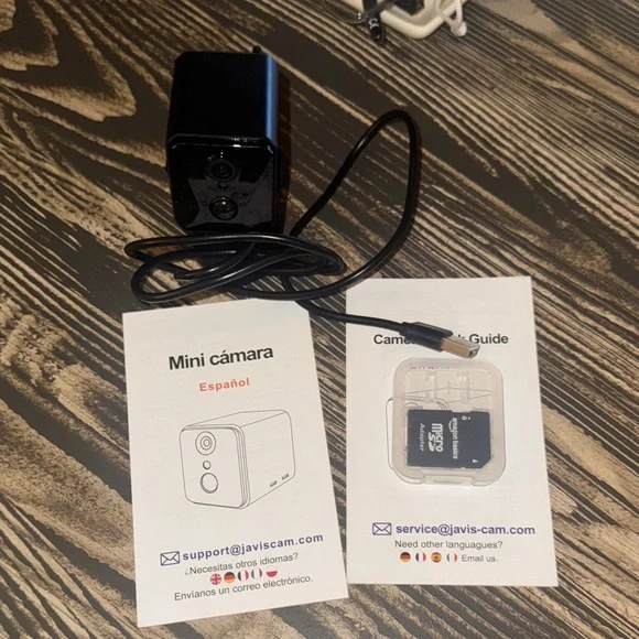 Compact Black Security Camera with Accessories