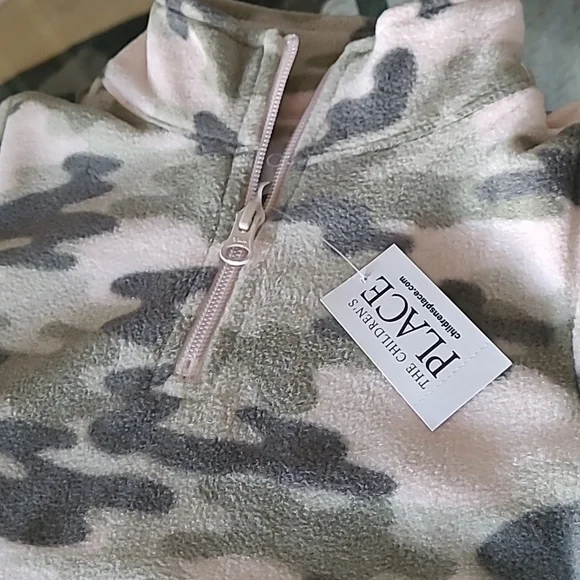 The Children's Place Camouflage Fleece Polo Top ❤️
