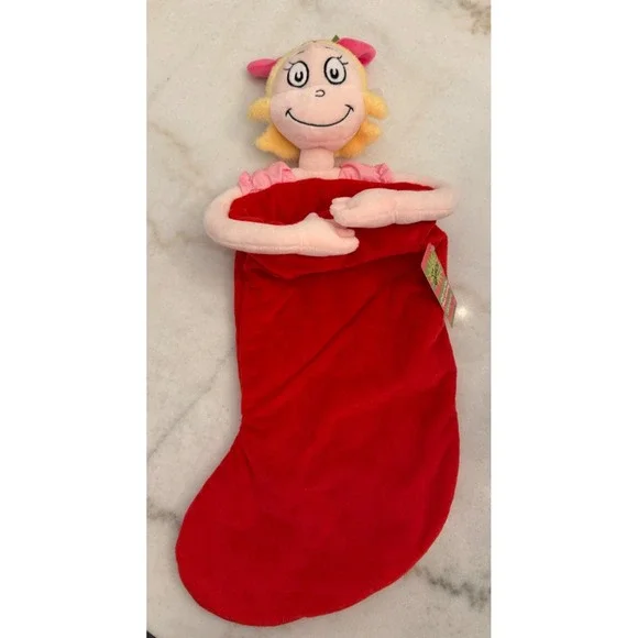 ENESCO The Grinch Collection Cindy Lou Who Plush Stocking NEW RARE FIND SO CUTE