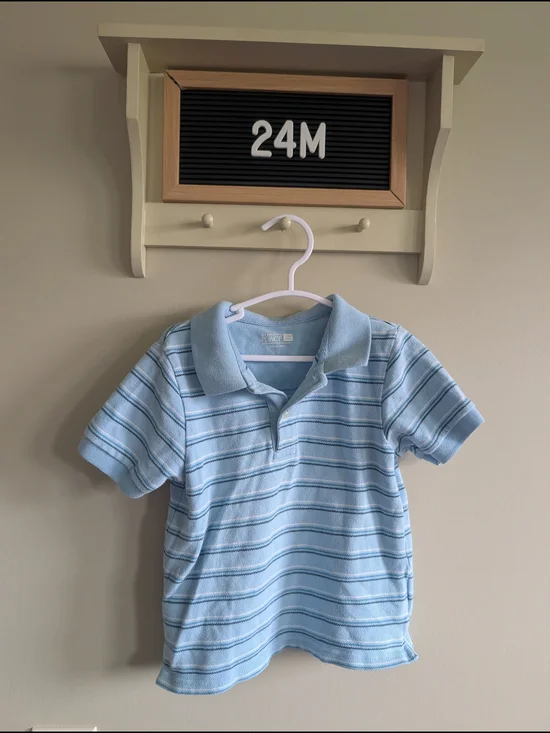 The Children's Place Light Blue Striped Polo