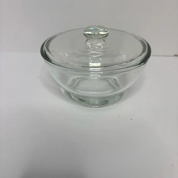 Clear Glass Lidded Bowl