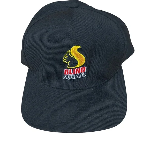 Blind Squirrel Snapback Hat Black Yupoong Classics Flat Brim Adjustable Cap Mens