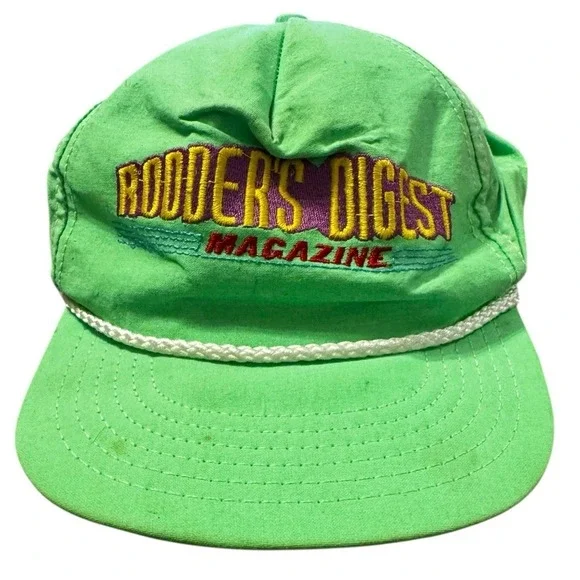 Vintage‎ Rooder's Digest Magazine Rope Snapback Hat Green 90s