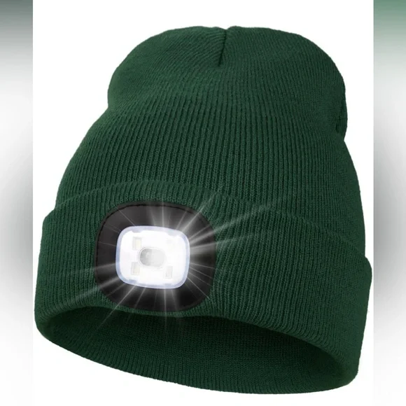 Unisex‎ Hat with Light, USB Rechargeable Hands Free Headlamp LED Beanie NWT