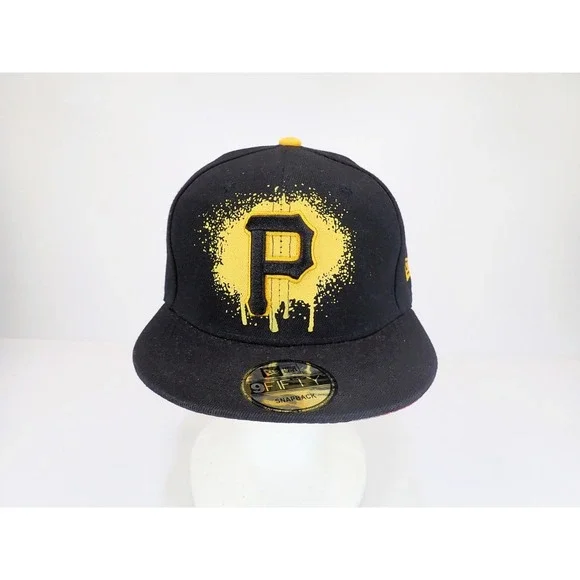 New Era 9FIFTY Pittsburgh Pirates Snapback Hat Splash Graphic MLB Black Cap