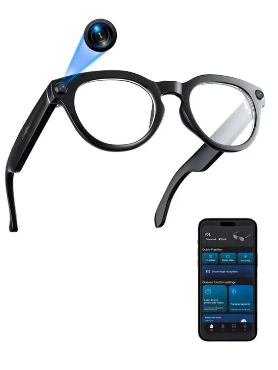 AI Smart Glasses with Camera, 8MP Camera, Real-Time Translation in 140+ Language