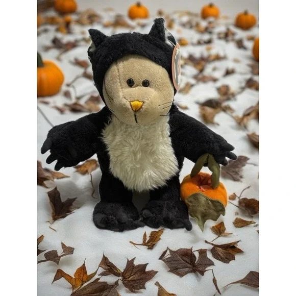 Starbucks Bearista Plush Bear Wearing Cat‎ Costume with Pumpkin Halloween 2005