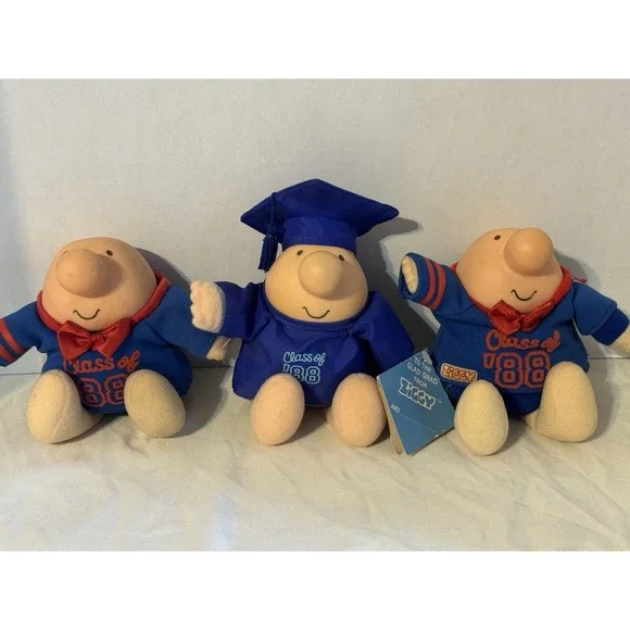 Vintage Ziggy Class of‎ 1988 Graduation Plush Lot of 3 American Greetings Tags