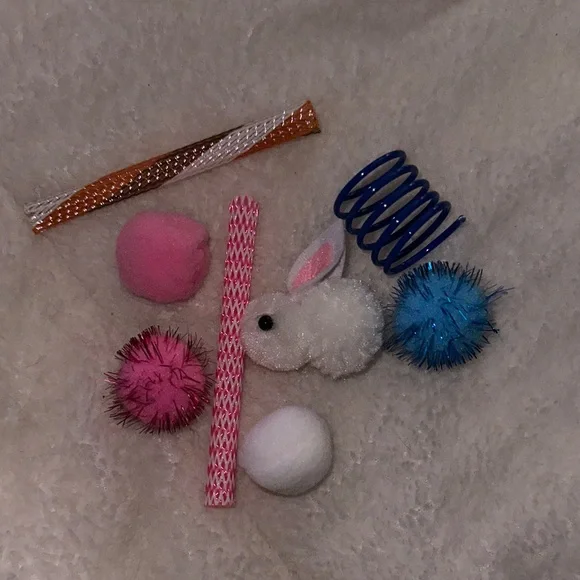 Colorful Cat Toy Set of 8 New pink blue brown orange