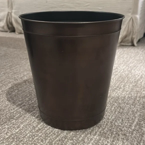 Bronze Metal Trash Can – Like New